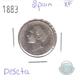 1883 Spain Peseta Extra Fine