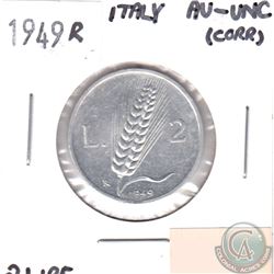 1949R Italy 2 Lire AU-UNC (corrosion)