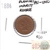 Image 1 : 1884 USA Cent AU-UNC (AU-55) Planchet Impurity Reverse