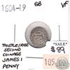 Image 1 : Great Britain 1604-19 James 1 Penny Thistle/Rose Second Coinage Very Fine