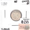 Image 1 : Great Britain 1859 3 Pence Choice BU