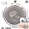 Image 1 : Great Britain 1818 1/2 Crown Almost Uncirculated