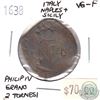 Image 1 : Italy 1638 Naples and Silcily Philip IV grano 2 Tornesi VG-F