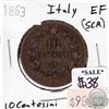 Image 1 : Italy 1863 10 Centesimi Extra Fine (EF-40) scratched
