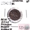 Image 1 : Syracuse 275-215BC AE20 Sicily Poseidon Trident Hieron II Very Fine