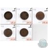 Image 1 : 1906-1911 Canada 1-cents Very Fine to Extra Fine (impaired). 5pcs