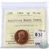 Image 1 : 1969 Canada 1-cent ICCS Certified PL-66 Red; Ultra Heavy Cameo