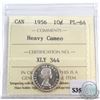 Image 1 : 1956 Canada 10-cent ICCS Certified PL-64 Heavy Cameo