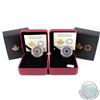 Image 1 : 2x 2017 Aquarius & Pisces Canada $5 Zodiac Series Fine Silver Coins (TAX Exempt). 2pcs