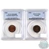 Image 1 : 1920 Canada 1-cent PCGS MS-62 Red/Brown & 1922 Canada 1-cent PCGS XF-45. 2pcs