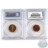 Image 2 : 1943 & 1945 Canada 1-cent PCGS Certified MS-64. 1945 is Red/Brown. 2pcs