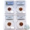 Image 1 : Lot of Canada 1-cent PCGS Certified coins: 1960 MS-65 RB, 1962 MS-64, 1966 MS-65 RB and 1969 MS-64 R