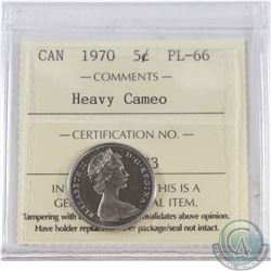 1970 Canada 5-cent ICCS Certified PL-66 Heavy Cameo