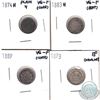 Image 1 : Lot of 4x Canada 5-cent Dated 1874H Plain 4, 1883H, 1889 & 1893 in VG-F or EF (coins have various im