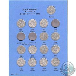 Estate Lot 1922-1960 Canada 5-cent Coin Collection in Vintage Blue Whitman Folder. You will receive 