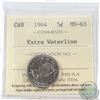 Image 1 : 1964 Extra waterline 5-cent ICCS Certified MS-63