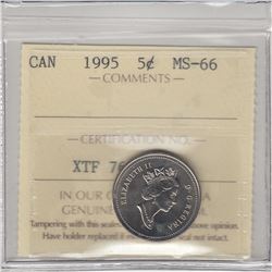 1995 Canada 5-cent ICCS Certified MS-66