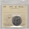 Image 1 : 1995 Canada 5-cent ICCS Certified MS-66