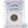 Image 1 : 1947 Maple Leaf 5-cent PCGS Certified MS-64; Pittman