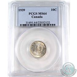 1939 Canada 10-cent PCGS Certified MS-64