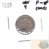 Image 1 : 1885 Canada Obv 4. 10-cent F-VF (hole)
