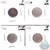 Image 1 : Lot of 4x Canada 10-cent Dated 1901, 1902H, 1904 & 1906 in Fine to VF (coins have various impairment