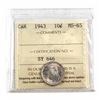 Image 1 : 10-cent 1943 ICCS Certified MS-65