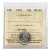 Image 1 : 10-cent 1950 ICCS Certified MS-65