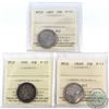 Image 1 : 1885 NFLD 20-cent ICCS F-12, 1890 NFLD ICCS 20-cent F-15 & 1904H 20-cent ICCS F-12. 3pcs
