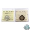 Image 1 : 25-cent 1872H Obv. 2, & 1900 both ICCS Certified EF-40. 2pcs