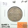 Image 1 : Great Britain 1743 Shilling; George II; F-VF