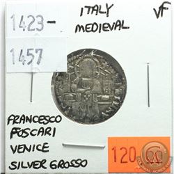 Italy Medieval 1423-1457 Silver Grosso; Francesco Foscari; Venice; VF