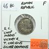 Image 1 : Rome Republic 46 BC Silver Denarius; S.C. Victory Facing Right; T. Carisius; F; Reverse - 'Victory D