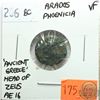 Image 1 : Arados Phoenicia 206 BC; AE 16; Head of Zeus; 'Ancient Greece'; VF; Reverse - 'Ram of Galley Ship'