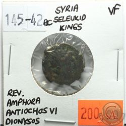 Syria Seleucid Kings 145-142 BC; Dionysos; Antiochos VI; VF; Reverse - 'Amphora'