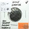 Image 1 : Sicily Syracuse 274-216 BC; Hieron II; VF; Reverse - 'Poseiden Trident'