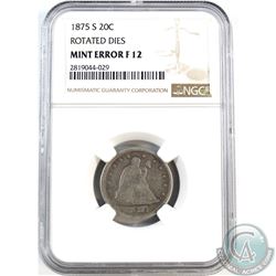 1875-S USA 20-cent Rotated Dies Mint Error NGC Certified F-12