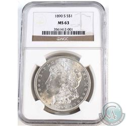 USA 1890-S Silver $1 NGC Certified MS-63. Nice Blast White coin.