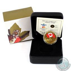 Canada 2007 $75 Olympic Games; Athletes Pride 14K Gold Coin.