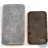 Image 2 : SCARCE Johnson Matthey 5oz & 1oz Fine Silver Bars with Blank Reverse (Tax Exempt). Both Early Exampl