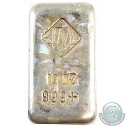 RARE  Johnson Matthey 10oz Fine Silver Bar (Tax Exempt). This example contains the Large Logo with W