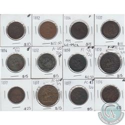 Group of Tokens 1812 to 1857. All coins attributed worth a good look, please view image. 12pcs