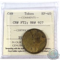 (1857) Hudson Bay 1/2 Made Beaver, CH# FT2, BR# 927 ICCS Certified EF-40. A Very Desirable token fro