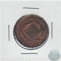 1886 Numismatist Card Montreal, Copper, Mintage of 86, weight 4.8 grams and a diameter of 25mm with 