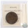 Image 2 : CH# LC5A1, Banque Du Peuple Montreal, Un Sou (open Wreath, Large Bow, Reeded Edge) ICCS Cert. VF-