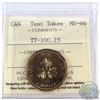 Image 1 : Test Token, TT-100.23 ICCS Certified MS-66  This dollar token was struck in 1986.
