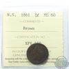 Image 1 : Nova Scotia 1/2-cent 1861 ICCS Certified MS-60 Brown