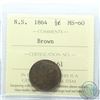 Image 1 : Nova Scotia 1/2-cent 1864 ICCS Certified MS-60 Brown
