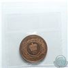 Image 2 : Nova Scotia 1-cent 1861 Large Bud ICCS Certified SP-64 Red. Rare coin, 1 of only 5 known  Coin has e