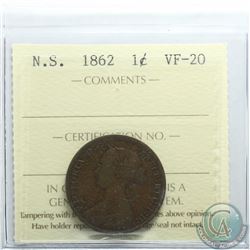 Nova Scotia 1-cent 1862 ICCS Certified VF-20